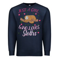 Navy Just A Girl Who Lowes Sloths Premium Sweatshirt - Bettercallsaul