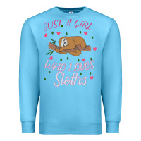 Ocean Blue Just A Girl Who Lowes Sloths Premium Sweatshirt - Bettercallsaul