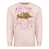 Pale Pink Just A Girl Who Lowes Sloths Premium Sweatshirt - Bettercallsaul