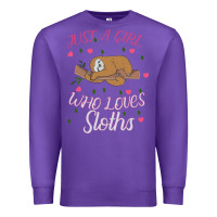 Purple Just A Girl Who Lowes Sloths Premium Sweatshirt - Bettercallsaul