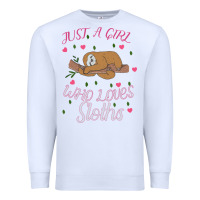 White Just A Girl Who Lowes Sloths Premium Sweatshirt - Bettercallsaul