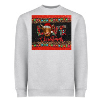 Heather Grey love christmas highland cow and turquoise gemstone Heavyweight Sweatshirt - Jasminsmagicworld