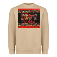 Mushroom love christmas highland cow and turquoise gemstone Heavyweight Sweatshirt - Jasminsmagicworld