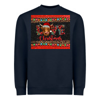 Navy love christmas highland cow and turquoise gemstone Heavyweight Sweatshirt - Jasminsmagicworld