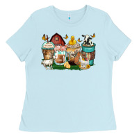 Baby Blue farm animals coffee cups Ladies Tee - Zillion Design Studio