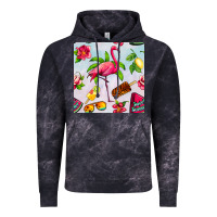 Cloud Black sweet summer flamingo seamless pattern Vintage Hoodie - BundleAndBundleShop