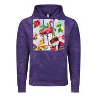 Cloud Purple sweet summer flamingo seamless pattern Vintage Hoodie - BundleAndBundleShop