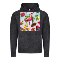 Vintage Black sweet summer flamingo seamless pattern Vintage Hoodie - BundleAndBundleShop