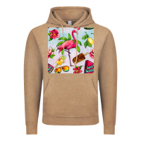 Vintage Coffee sweet summer flamingo seamless pattern Vintage Hoodie - BundleAndBundleShop