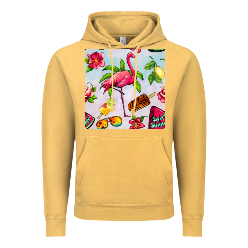 Sweet Summer Flamingo Seamless Pattern Vintage Hoodie by BundleAndBundleShop | Teevron