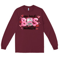 Burgundy one loved bus monitor Long Sleeve Tee - MaliasSmallBusiness