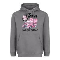 Leopard Floral Pink Car Jesus Take The Wheel Heavyweight Hoodie | Teevron
