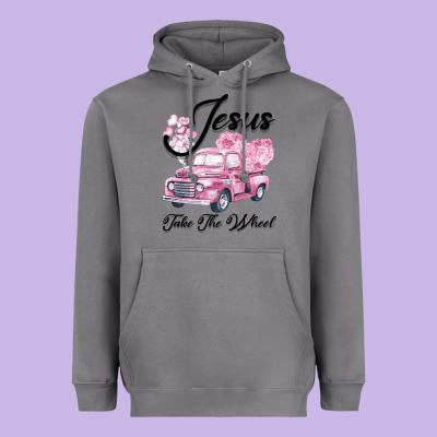 Leopard Floral Pink Car Jesus Take The Wheel Heavyweight Hoodie Designed By Bettercallsaul