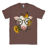 Chestnut charolais calf with sunflowers and butterfly Classic Tee - LillyAllenDesigns