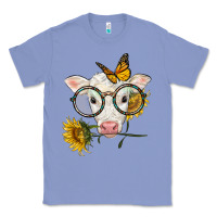 Colony Blue charolais calf with sunflowers and butterfly Classic Tee - LillyAllenDesigns