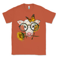 Copper charolais calf with sunflowers and butterfly Classic Tee - LillyAllenDesigns