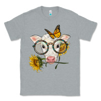 Charolais Calf With Sunflowers And Butterfly Classic Tee | Teevron