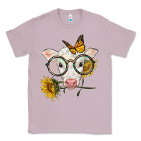 Lilac charolais calf with sunflowers and butterfly Classic Tee - LillyAllenDesigns