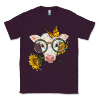 Plum charolais calf with sunflowers and butterfly Classic Tee - LillyAllenDesigns