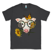 Smoke charolais calf with sunflowers and butterfly Classic Tee - LillyAllenDesigns