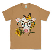 Toasted Coconut charolais calf with sunflowers and butterfly Classic Tee - LillyAllenDesigns