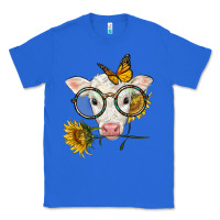 True Royal charolais calf with sunflowers and butterfly Classic Tee - LillyAllenDesigns