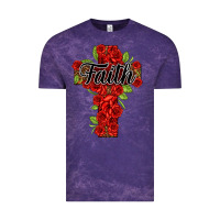 Cloud Purple faith floral cross Vintage Tee - NancyCooperArtShop