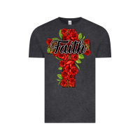 Vintage Black faith floral cross Vintage Tee - NancyCooperArtShop
