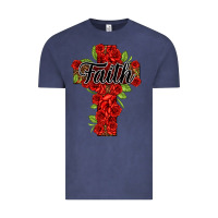 Vintage Denim faith floral cross Vintage Tee - NancyCooperArtShop