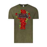 Vintage Olive faith floral cross Vintage Tee - NancyCooperArtShop
