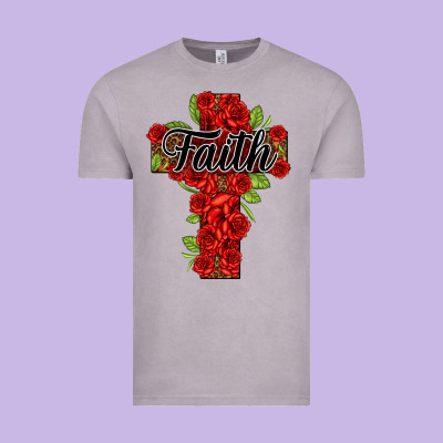 Faith Floral Cross Vintage Tee Designed By Nancycooperartshop