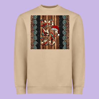 Ho Ho Ho Western Christmas Heavyweight Sweatshirt Designed By Jasminsmagicworld