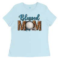 Baby Blue western blessed mom with lacrosse Ladies Tee - texasbilliewilder