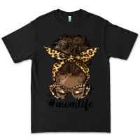 Black afro messy bun mom life Premium Tee - HRA Design Shop