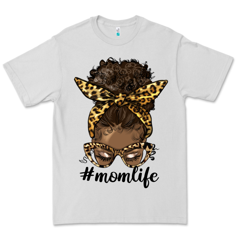 Afro Messy Bun Mom Life Premium Tee by HRA Design Shop | Teevron