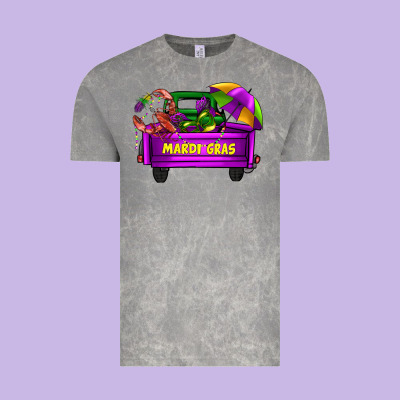 Mardi Grass Umbrella With Truck Vintage Tee Designed By Adodesignshop