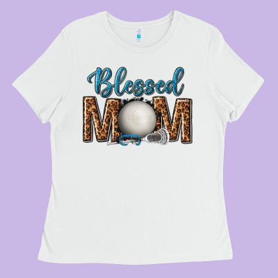 Western Blessed Mom With Lacrosse Ladies Tee Designed By Texasbilliewilder