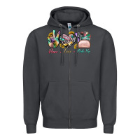 Smoke Peace Love Make Up Zipper Hoodie - BundleAndBundleShop