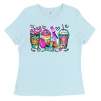 Baby Blue eyelash coffee cups Ladies Tee - Zillion Design Studio