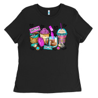 Black eyelash coffee cups Ladies Tee - Zillion Design Studio