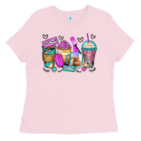 Bubblegum Pink eyelash coffee cups Ladies Tee - Zillion Design Studio