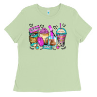 Matcha eyelash coffee cups Ladies Tee - Zillion Design Studio