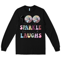 Black 100 days of sparkle learning and laugh faux sequin Long Sleeve Tee - MaliasSmallBusiness