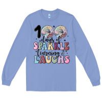 Colony Blue 100 days of sparkle learning and laugh faux sequin Long Sleeve Tee - MaliasSmallBusiness