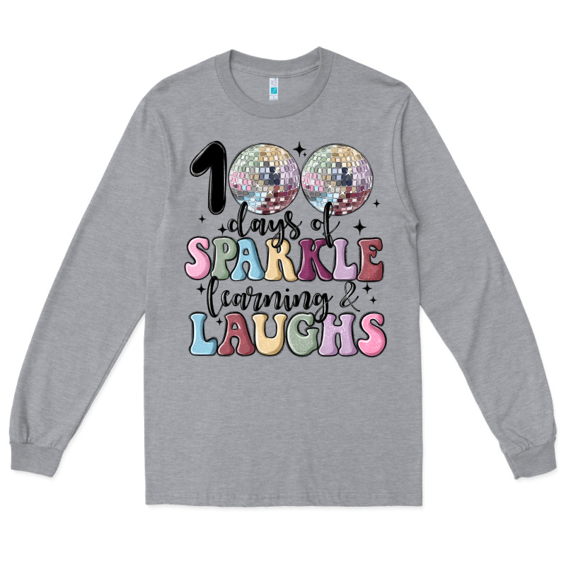 100 Days Of Sparkle Learning And Laugh Faux Sequin Long Sleeve Tee by MaliasSmallBusiness | Teevron