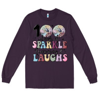 Plum 100 days of sparkle learning and laugh faux sequin Long Sleeve Tee - MaliasSmallBusiness