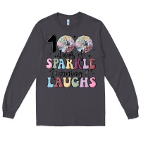 Smoke 100 days of sparkle learning and laugh faux sequin Long Sleeve Tee - MaliasSmallBusiness