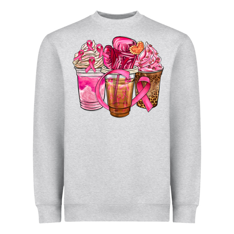 Breast Cancer Coffee Cups Heavyweight Sweatshirt by NancyCooperArtShop | Teevron