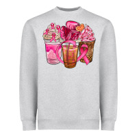 Heather Grey breast cancer coffee cups Heavyweight Sweatshirt - NancyCooperArtShop