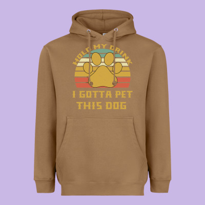 Hold My Drink I Gotta Pet This Dog Heavyweight Hoodie Designed By Bettercallsaul